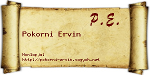 Pokorni Ervin névjegykártya